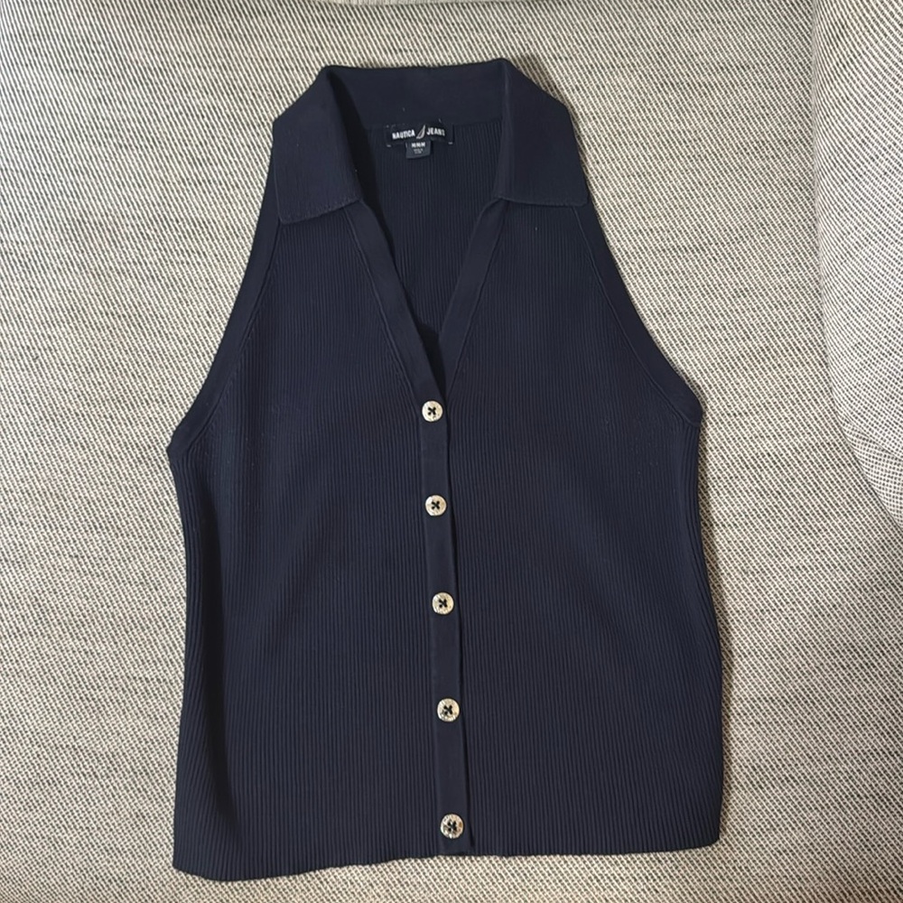 Navy Sleeveless Vest